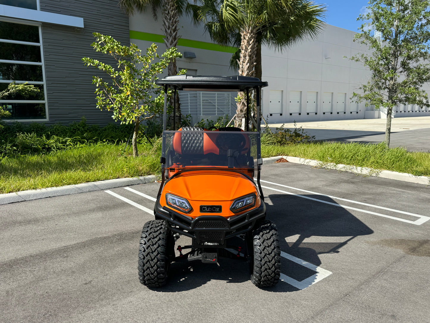 2019 Club Car Tempo - Lamborghini Orange Diamond Stitched Seats w/ 15" GTW Wheels for sale in fort lauderdale, florida. Golf cars for sale