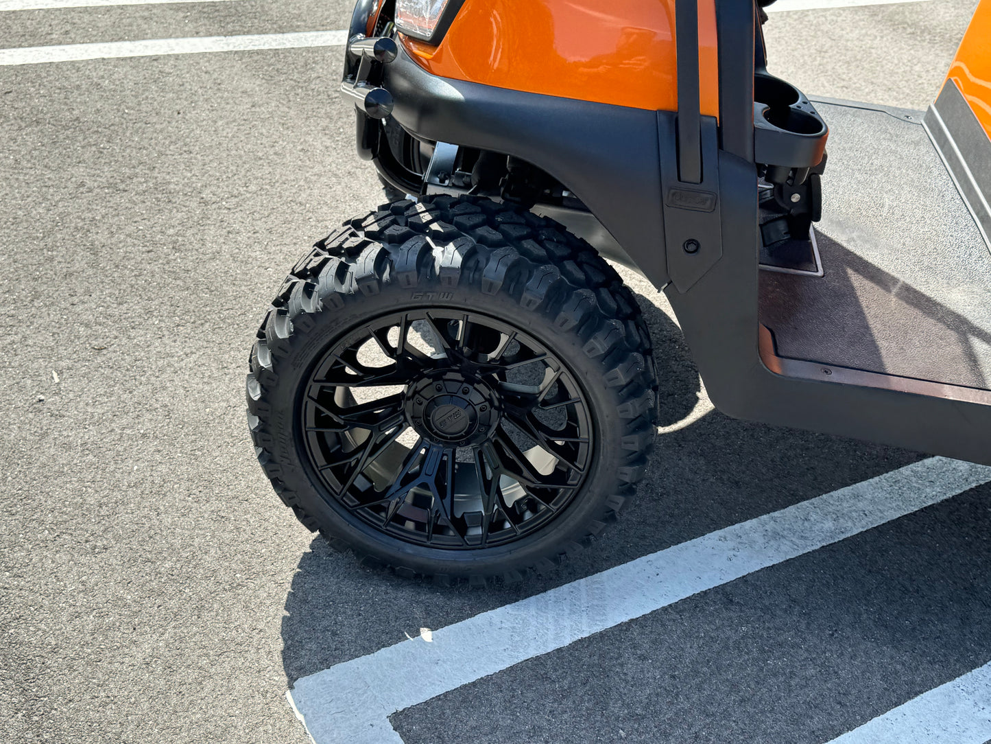 2019 Club Car Tempo - Lamborghini Orange Diamond Stitched Seats w/ 15" GTW Wheels for sale in fort lauderdale, florida. Golf cars for sale