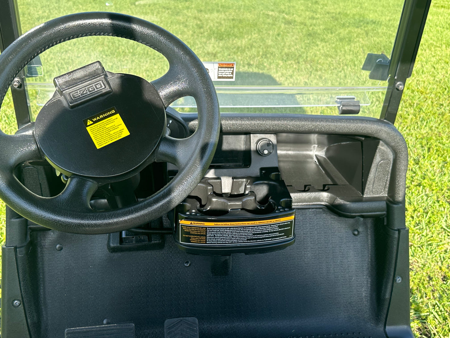 Cutting Edge Golf Carts - 2020 E-Z-GO RXV in Fort Lauderdale, FL. Brilliant blue paint, 4" lift kit, 15"x23" all-terrain wheels, fold-down backseat, deluxe light package with turn signals and horn. Style, performance, and practicality combined.