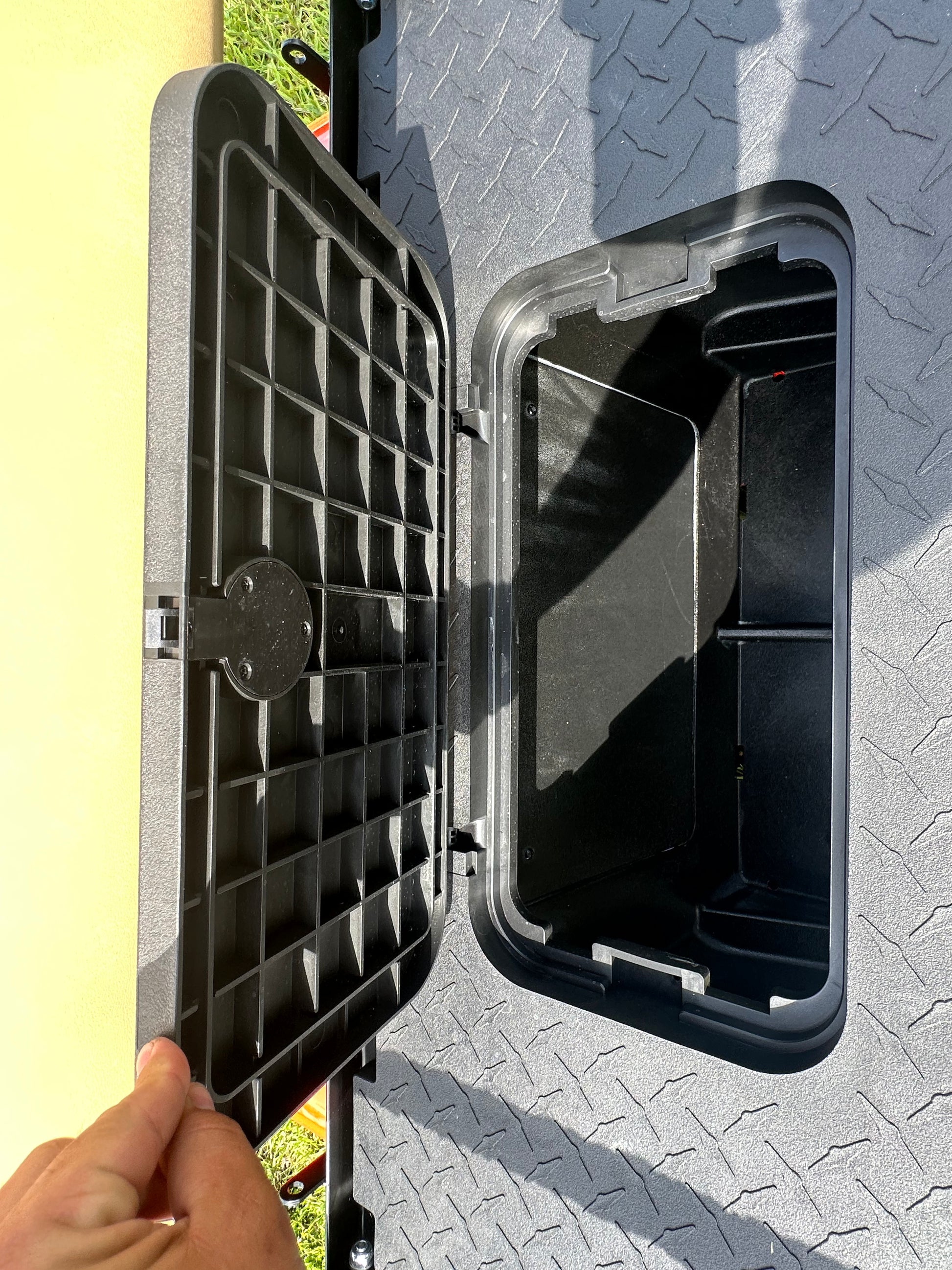 Cutting Edge Golf Carts - Go Mango Orange EZGO RXV: AC Driven, 48V Trojan Batteries, Custom Style, Black Wheel Covers, Back Seat, Deluxe Light Kit - Signals, Brake Light & Horn