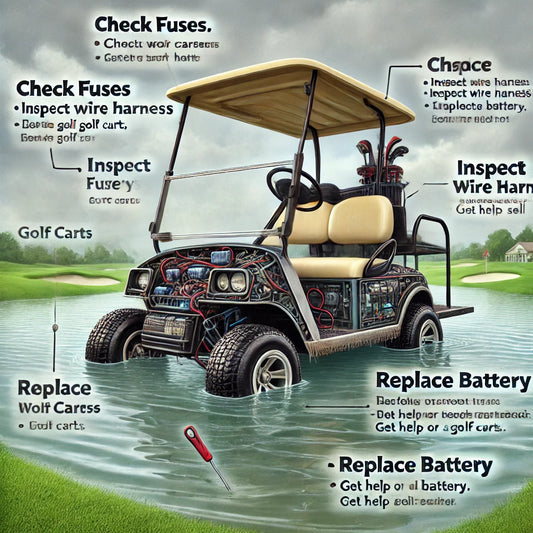 Repair and replace flooded golf cart parts and get running again