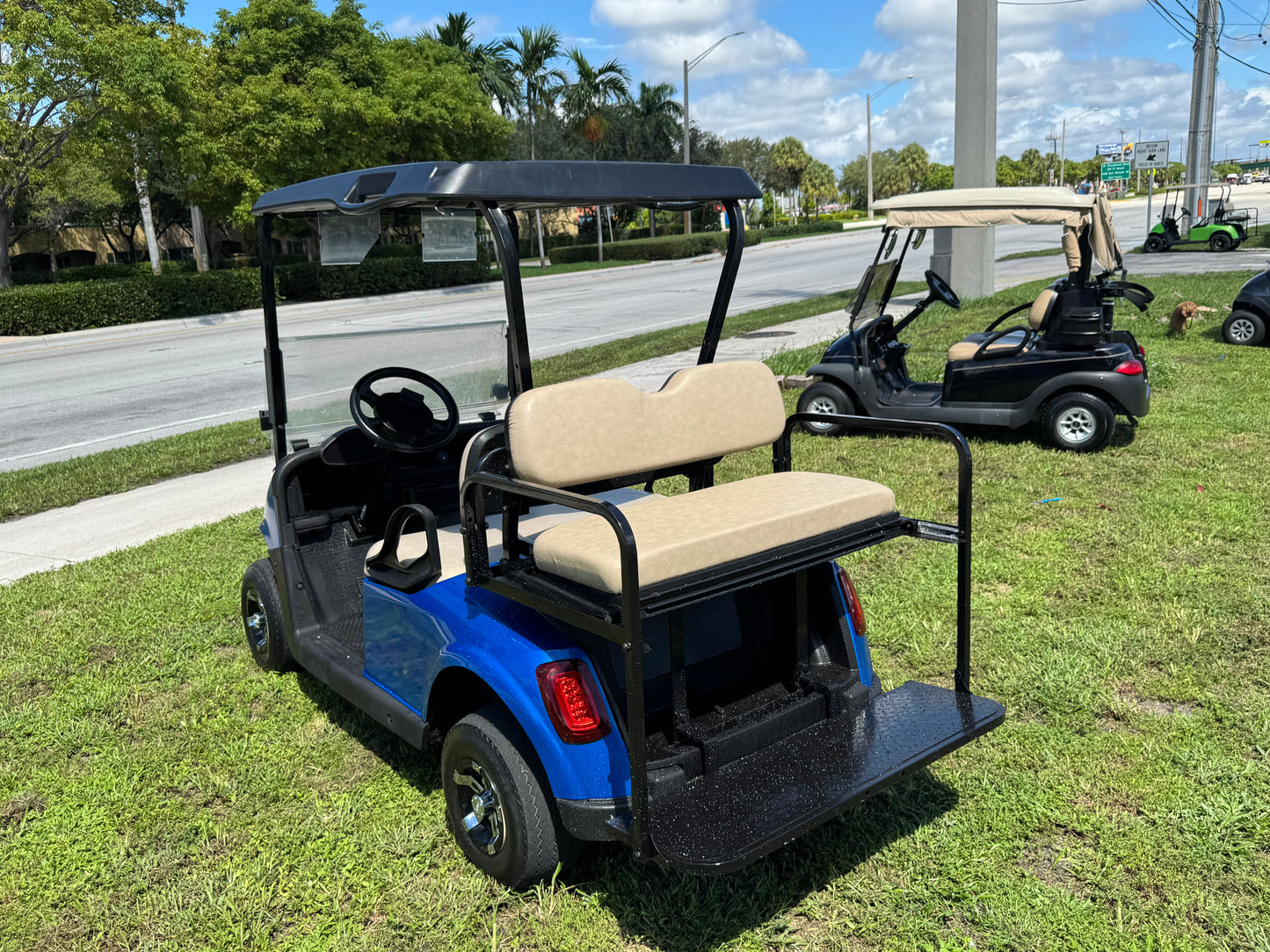2019 E-Z-GO RXV ELITE LITHIUM GOLF CART BLUE 4 PASSENGER