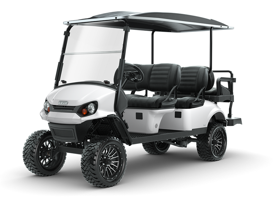ezgo 6 seater white cuttingedge golf carts