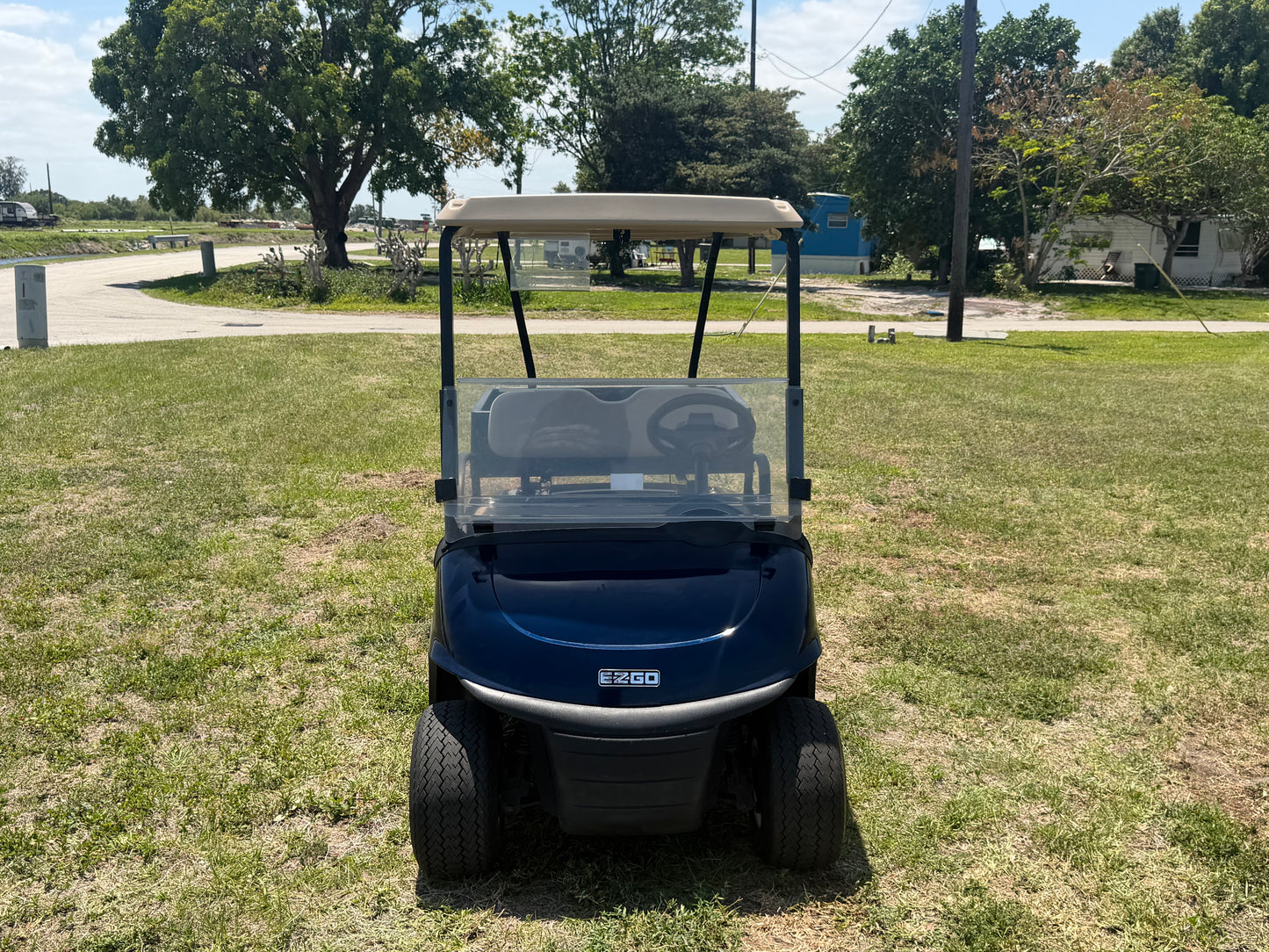 2020 EZGO RXV ELITE LITHIUM GOLF CART 2 PASSENGER BLUE UTILITY BED MAINTENANCE CART