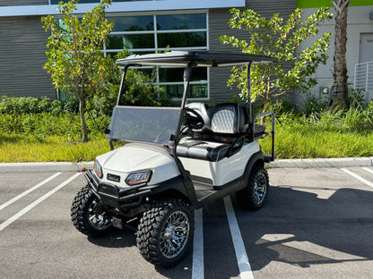 2019 Club Car Tempo - Pearl White EV Golf Cart for sale in Plantation, Florida. Used Golf carts Florida, Chrome 15" GTW Wheels