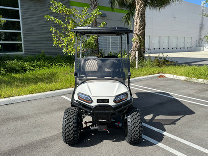 2019 Club Car Tempo - Pearl White EV Golf Cart for sale in Plantation, Florida. Used Golf carts Florida, Chrome 15" GTW Wheels