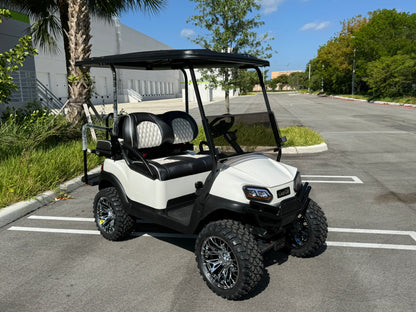 2019 Club Car Tempo - Pearl White EV Golf Cart for sale in Plantation, Florida. Used Golf carts Florida, Chrome 15" GTW Wheels