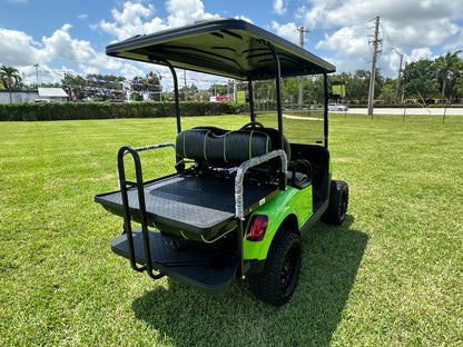 Cutting Edge Golf Carts - 2021 Lamborghini Green E-Z-GO Elite Lithium 48V RXV in Fort Lauderdale, FL. Jakes 6" Lift, custom SS rims, 84" top, deluxe lights, tinted windshield, seatbelts.




