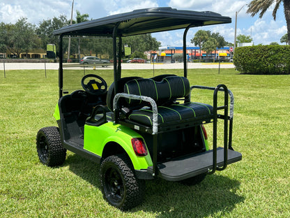 Cutting Edge Golf Carts - 2021 Lamborghini Green E-Z-GO Elite Lithium 48V RXV in Fort Lauderdale, FL. Jakes 6" Lift, custom SS rims, 84" top, deluxe lights, tinted windshield, seatbelts.




