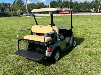 Cutting Edge Golf Carts - 2020 Hypersonic Gray E-Z-GO RXV in Fort Lauderdale, Florida. Stylish, deluxe light kit, fold-down back seat, chrome hubcaps, smooth driving experience.




